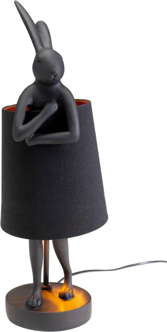 Tischleuchte Hasenfigur Matt Schwarz 50 cm