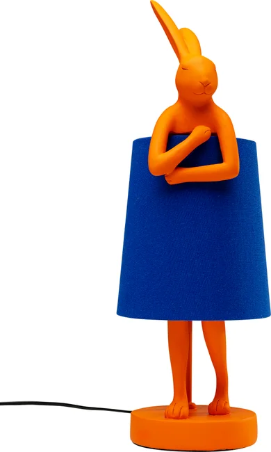 Tischleuchte Hasenfigur Orange/Blau 50 cm