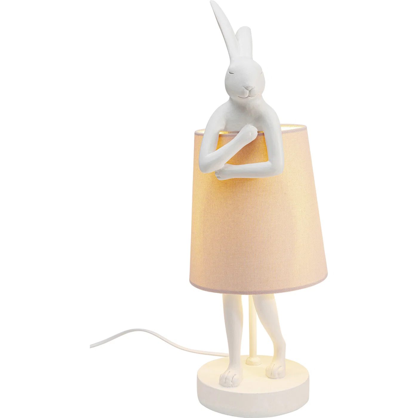 Tischleuchte Hasenlicht Weiß/Rosa 50 cm