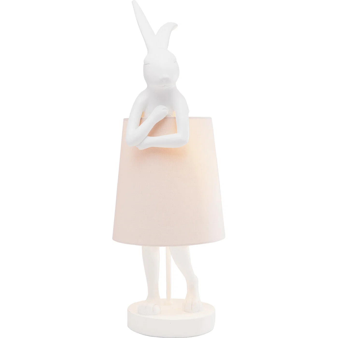 Tischleuchte Hasenlicht Weiß/Rosa 68 cm