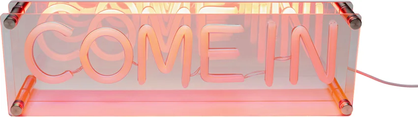 Tischleuchte LED Schrift COME IN