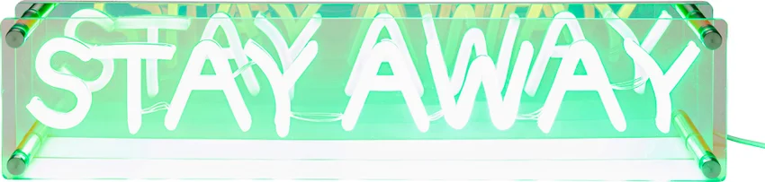 Tischleuchte LED Schrift STAY AWAY