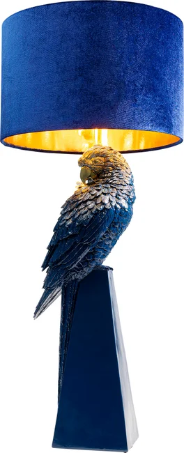 Tischleuchte Papageienfigur Blau 84 cm