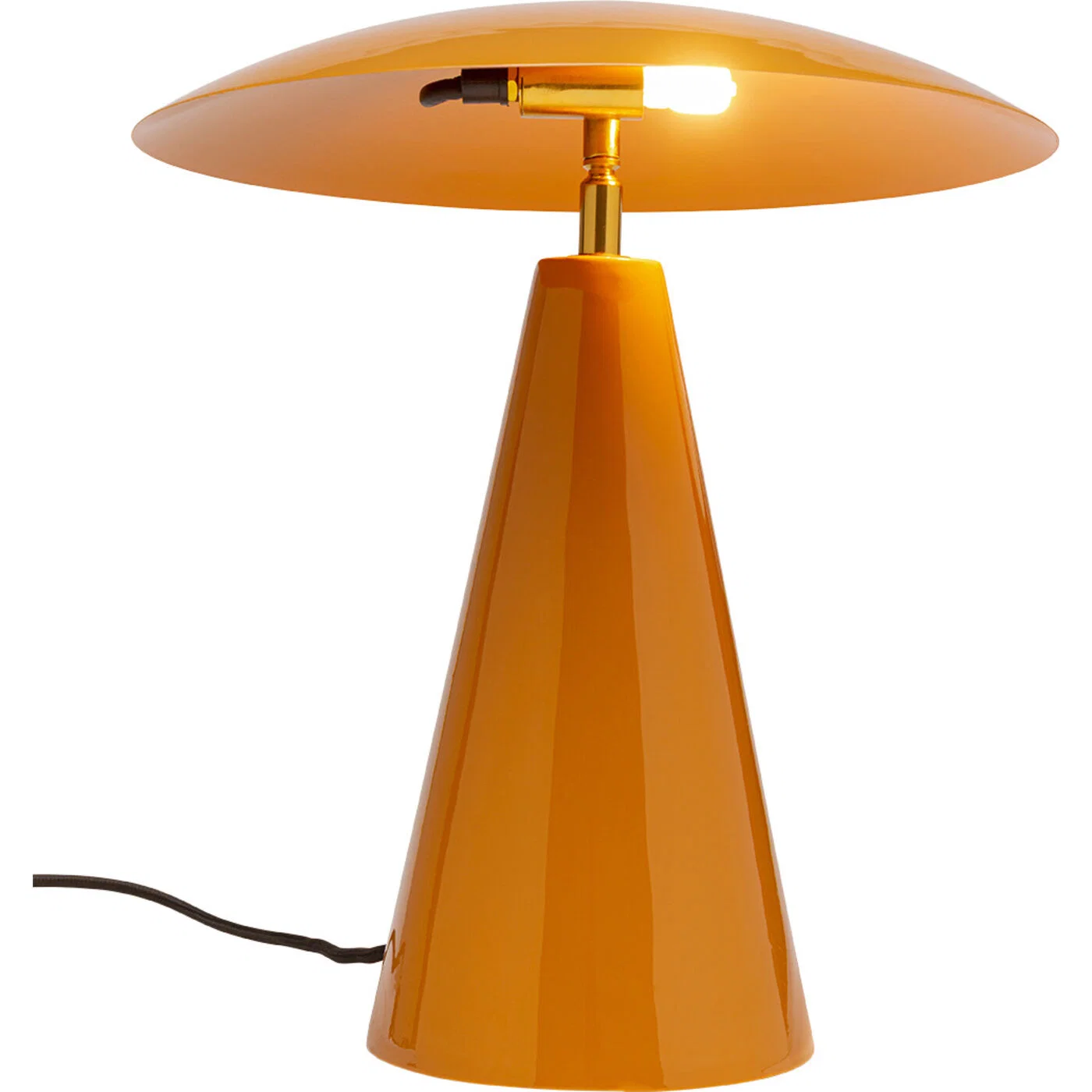 Tischleuchte Pilzschirm Flach Orange 33 cm