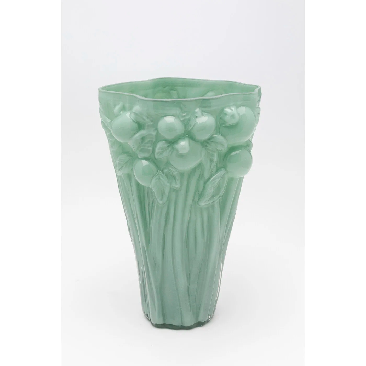 Vase Blütenrelief Mint 31 cm