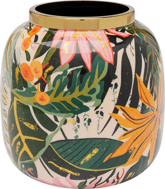 Vase Dschungelmuster 17 cm