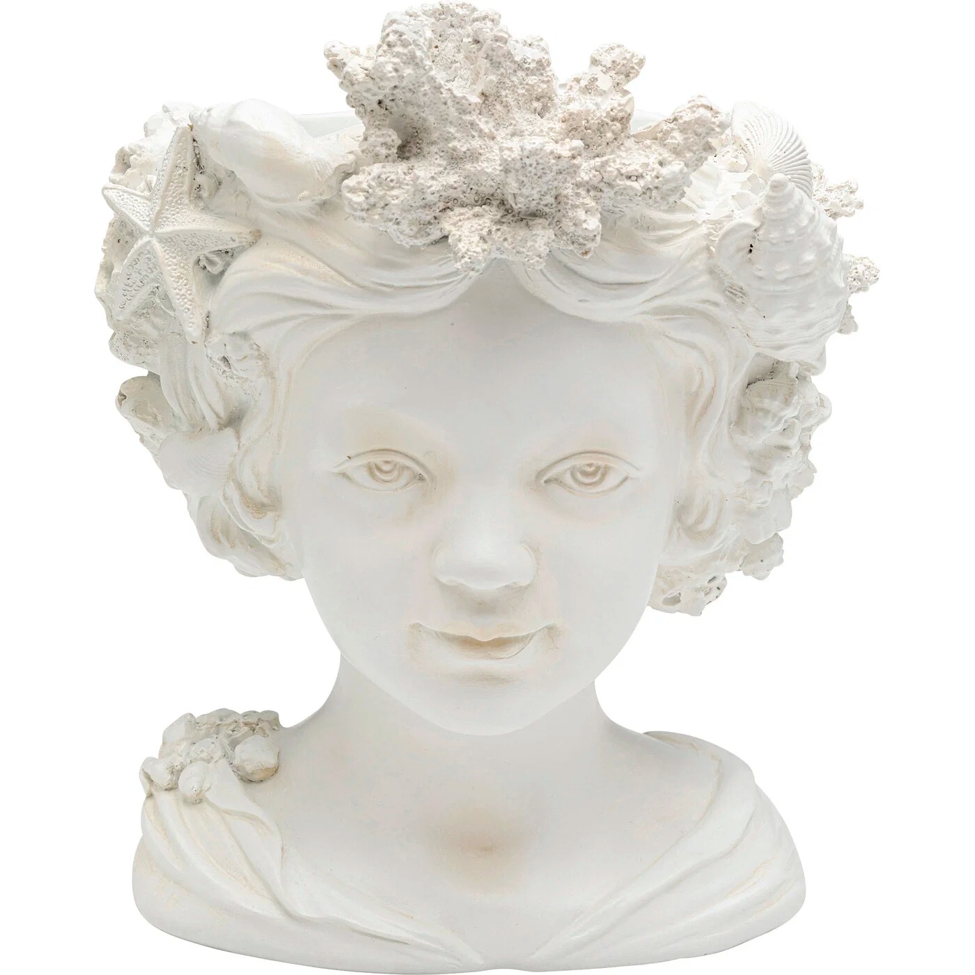 Vase Frauenkopf mit Blüten 24 cm