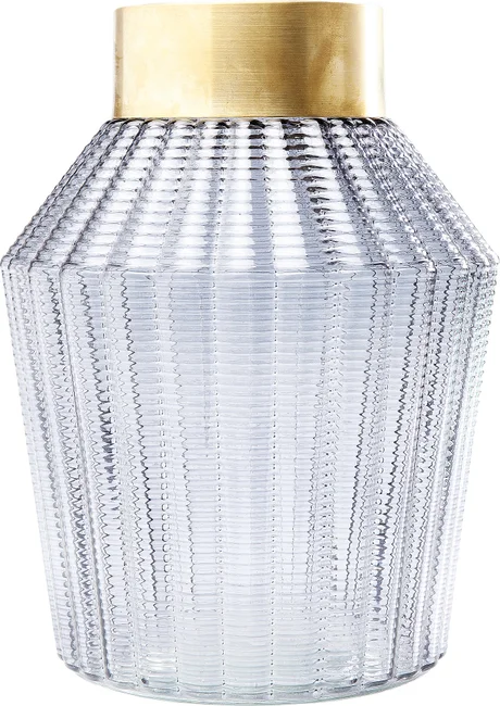 Vase Glasfacetten Grau 30 cm