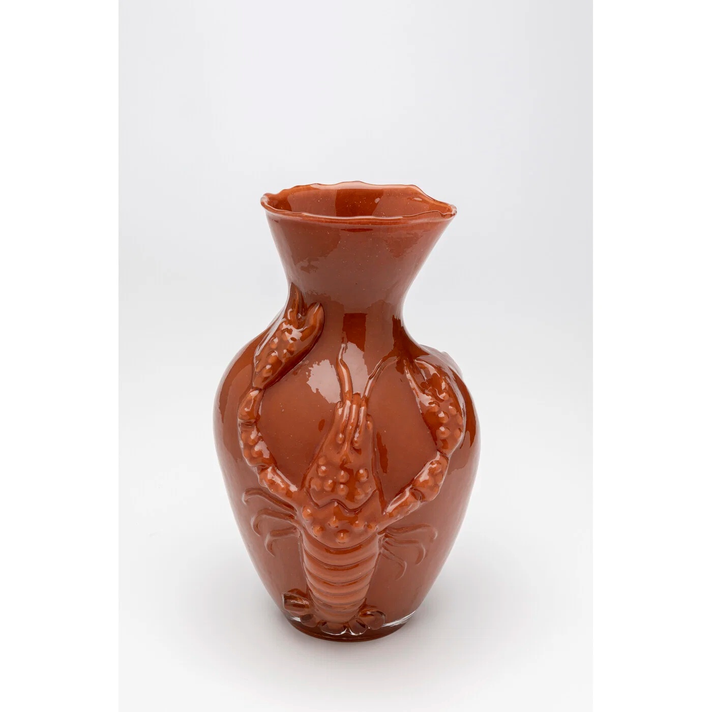 Vase Hummerrelief Terrakotta 33 cm