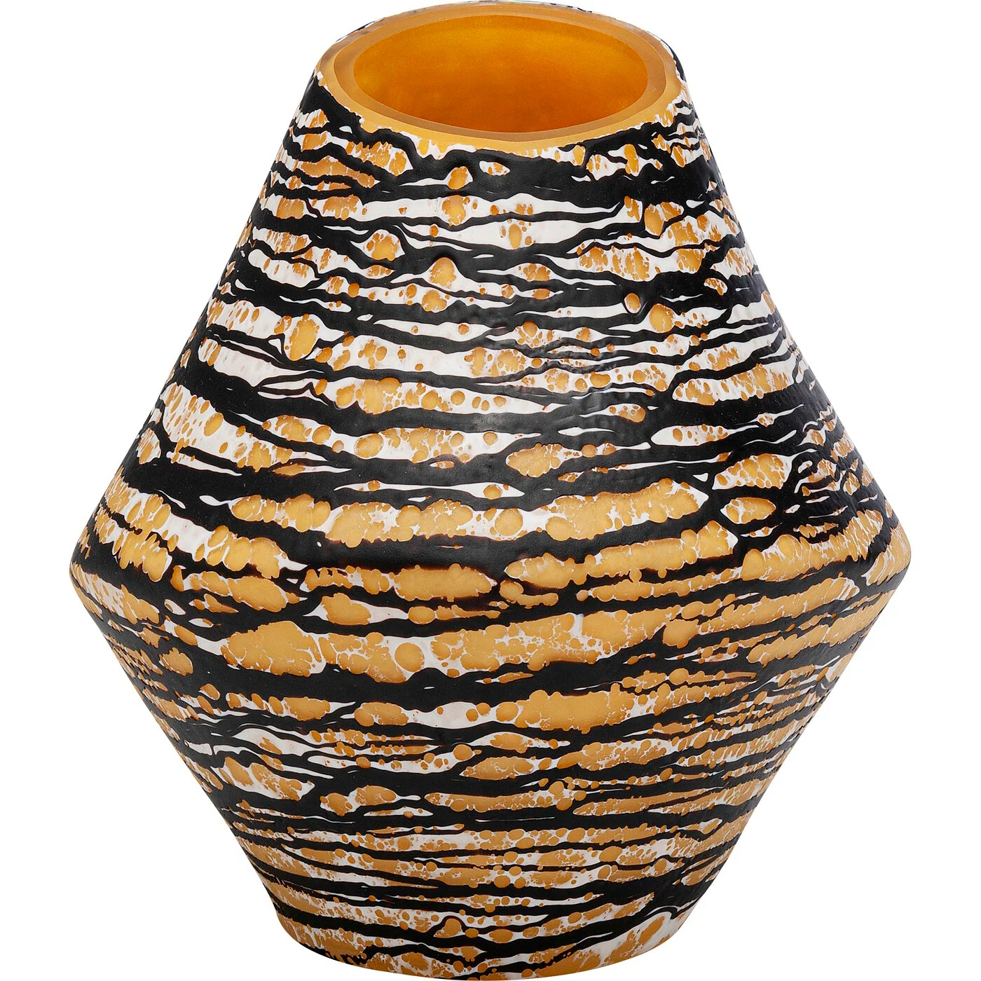Vase Organisch in Schwarz und Gold 27 cm
