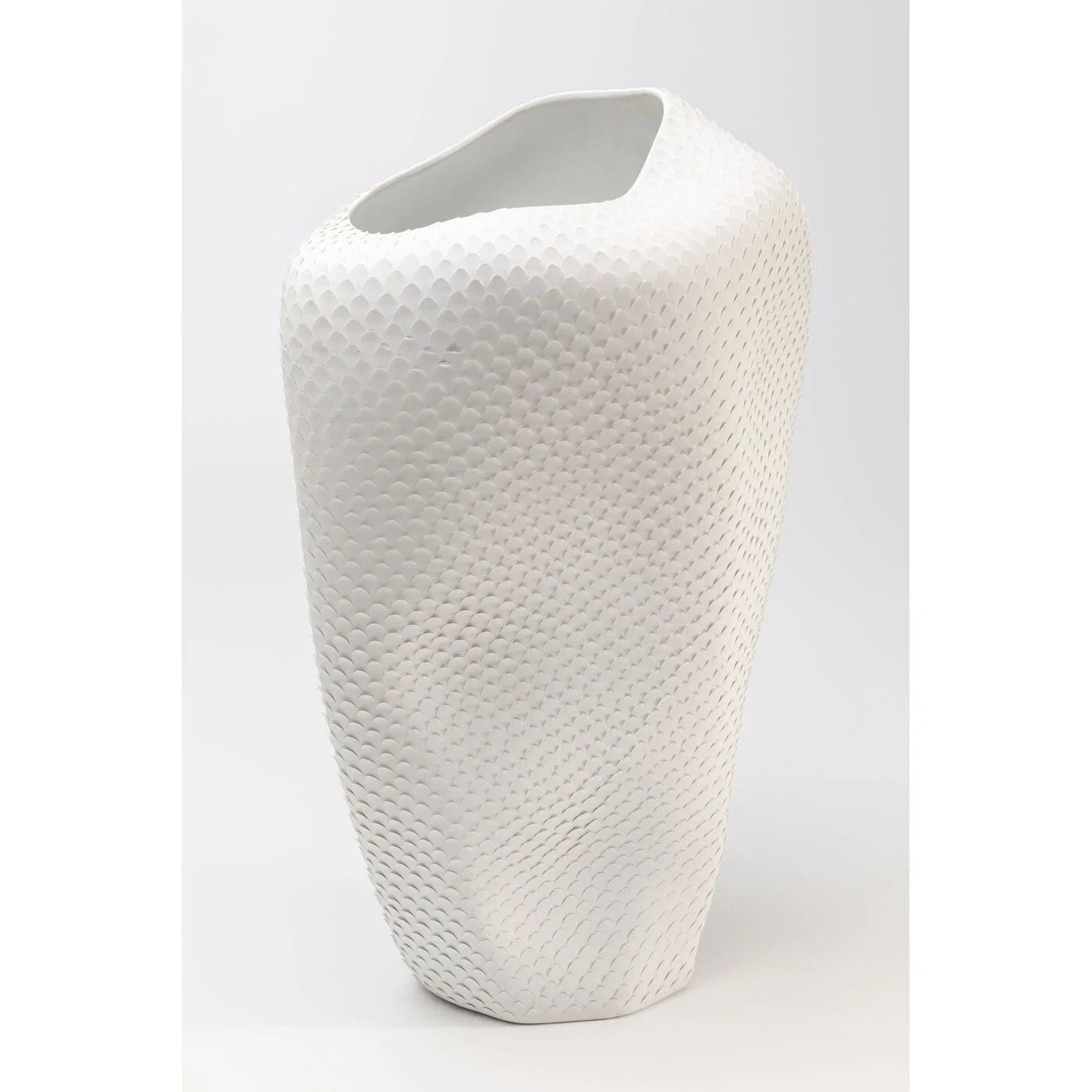Vase Organische Form in Weiß 58 cm