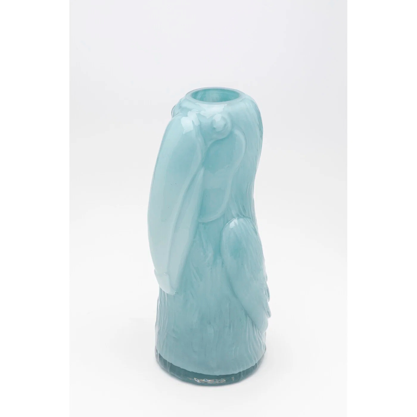 Vase Papageienrelief Türkis 32 cm