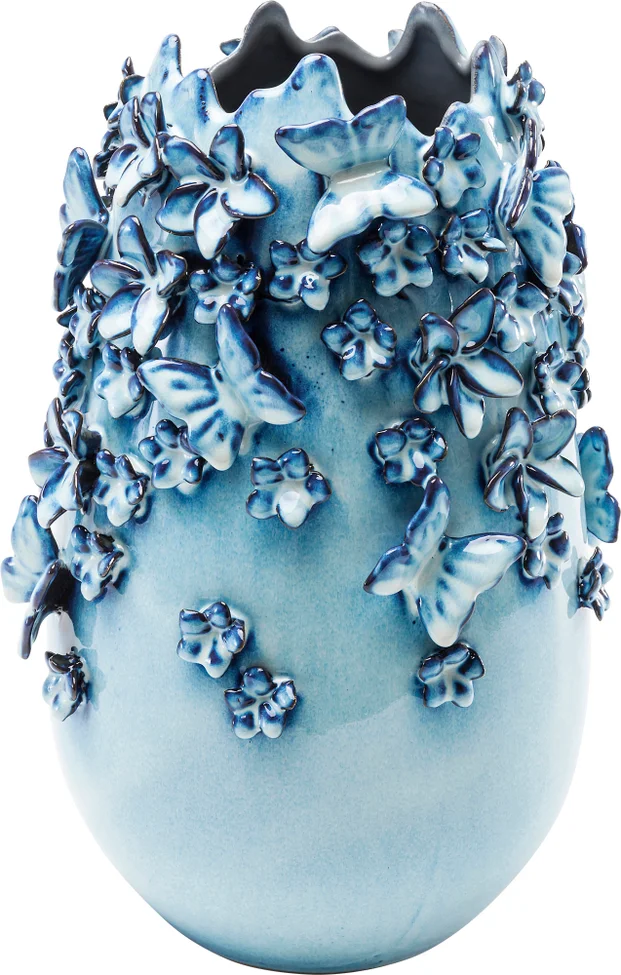 Vase Schmetterlingsreigen Hellblau 35,5 cm