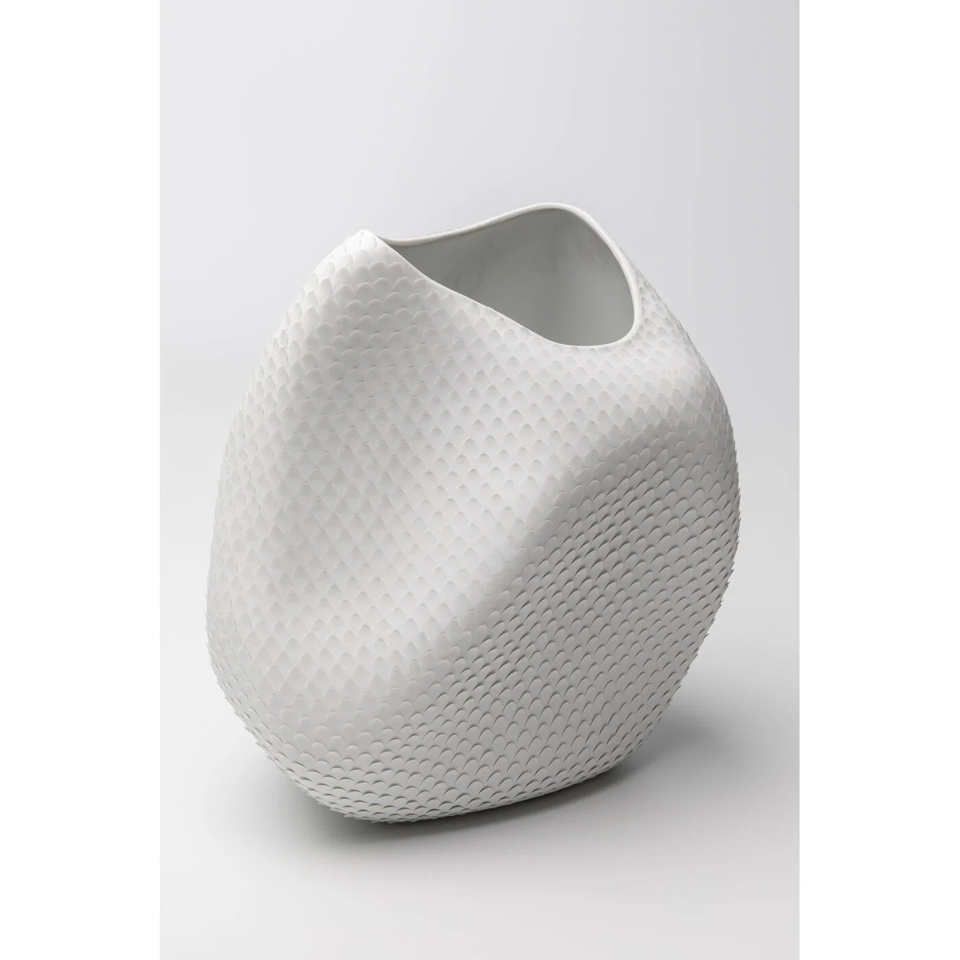 Vase Schrägform Weiß 38 cm