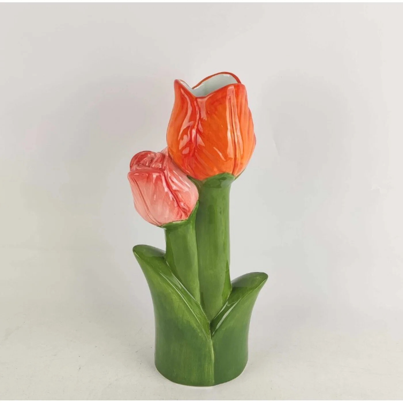 Vase Tulpen Duo Orange-Rosa 37 cm