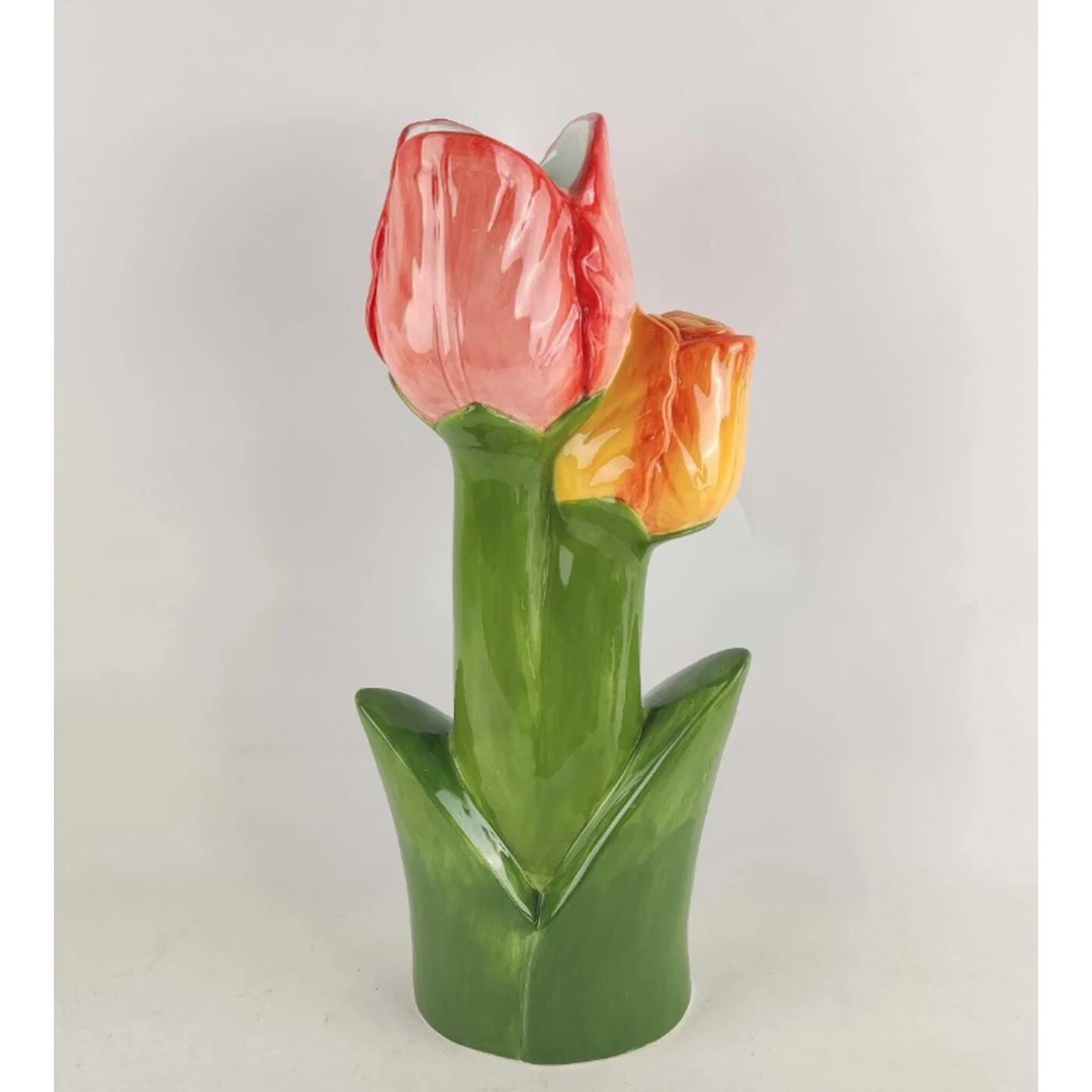 Vase Tulpen Duo Rosa-Orange 50 cm