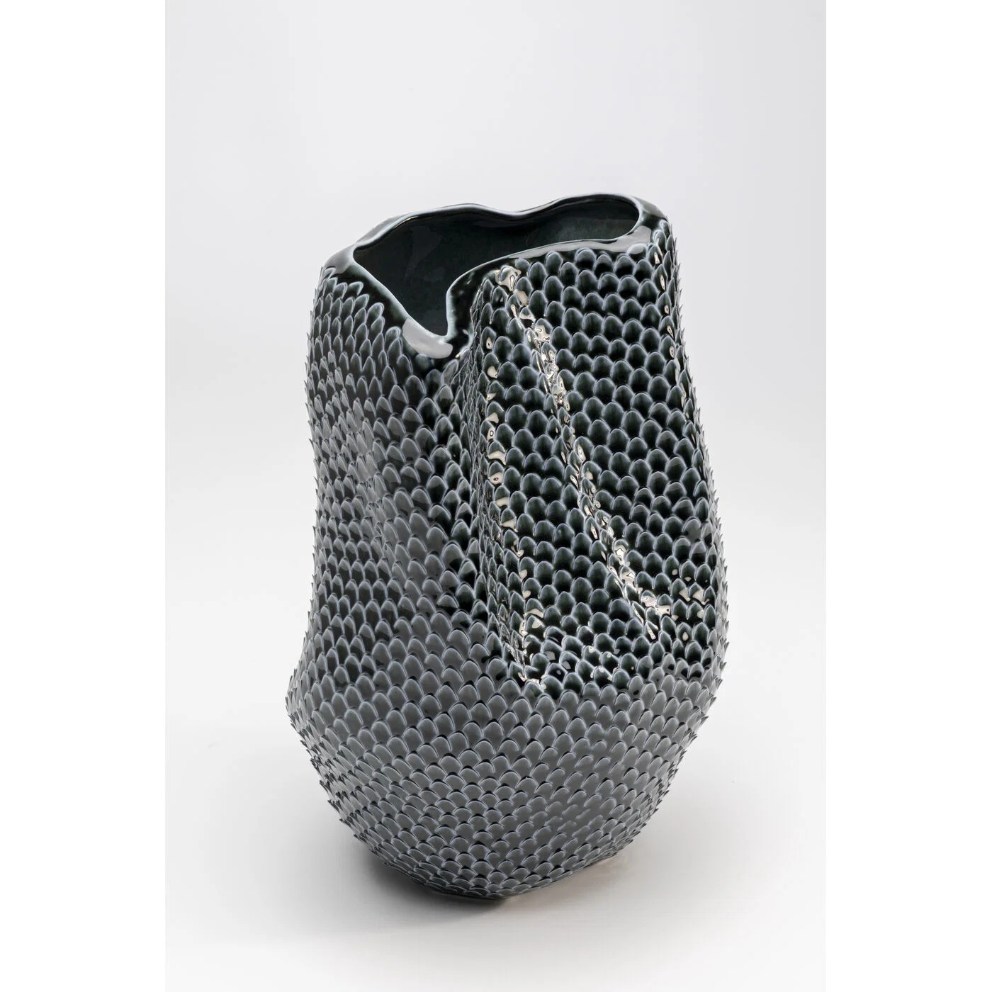 Vase Wabenstruktur Anthrazit 40 cm