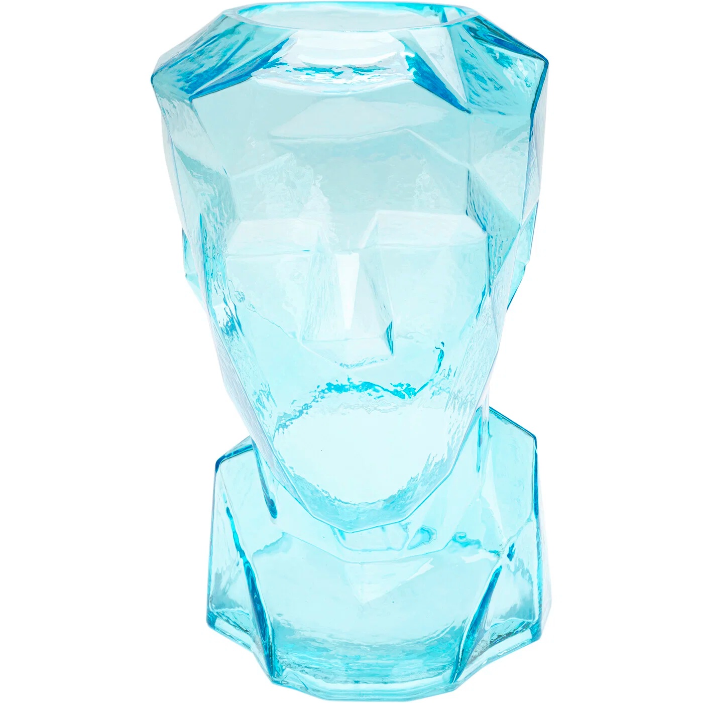 Vase Facettengesicht Hellblau 30 cm