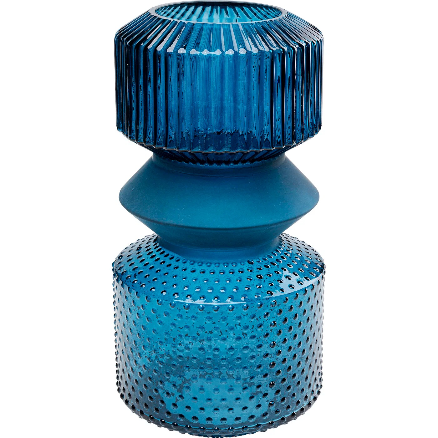Vase Glasduett Blau 36 cm