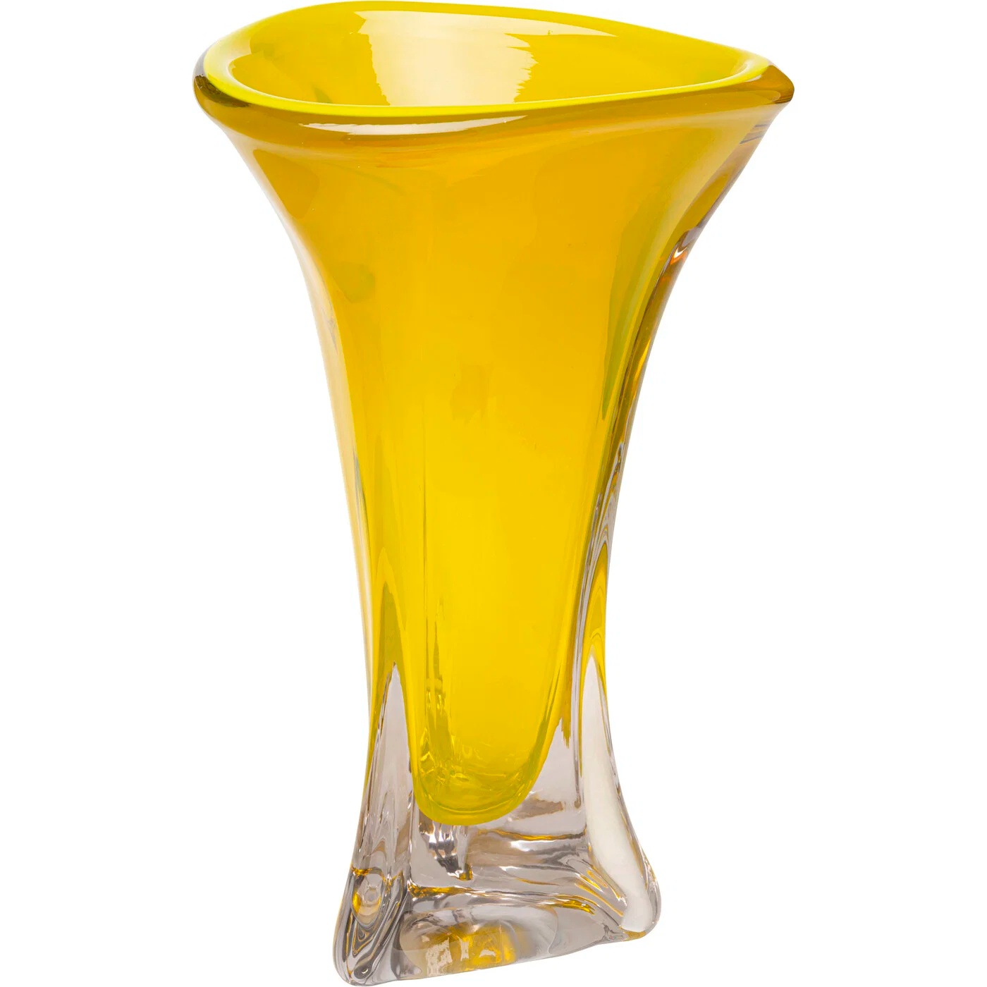 Vase Glasfächer Gelb 43 cm