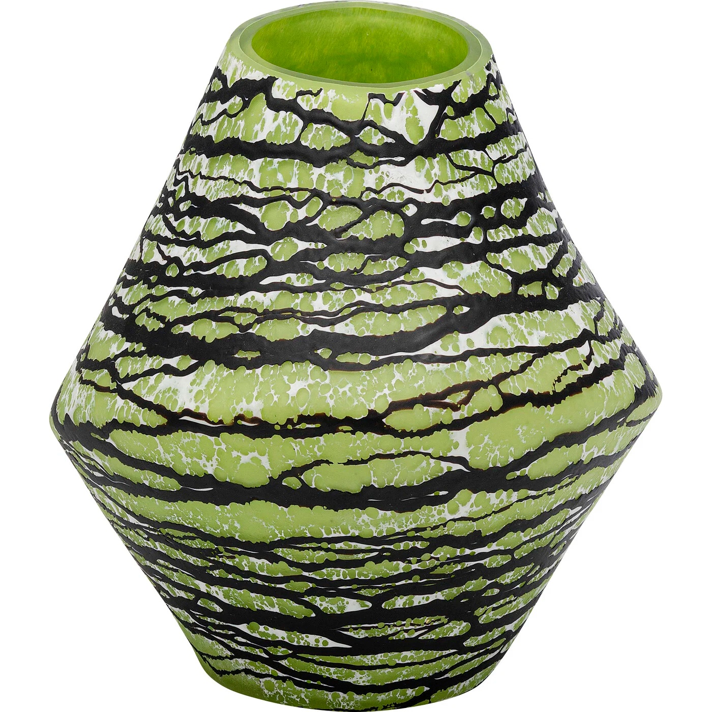 Vase Glasstreifen Grün 27 cm