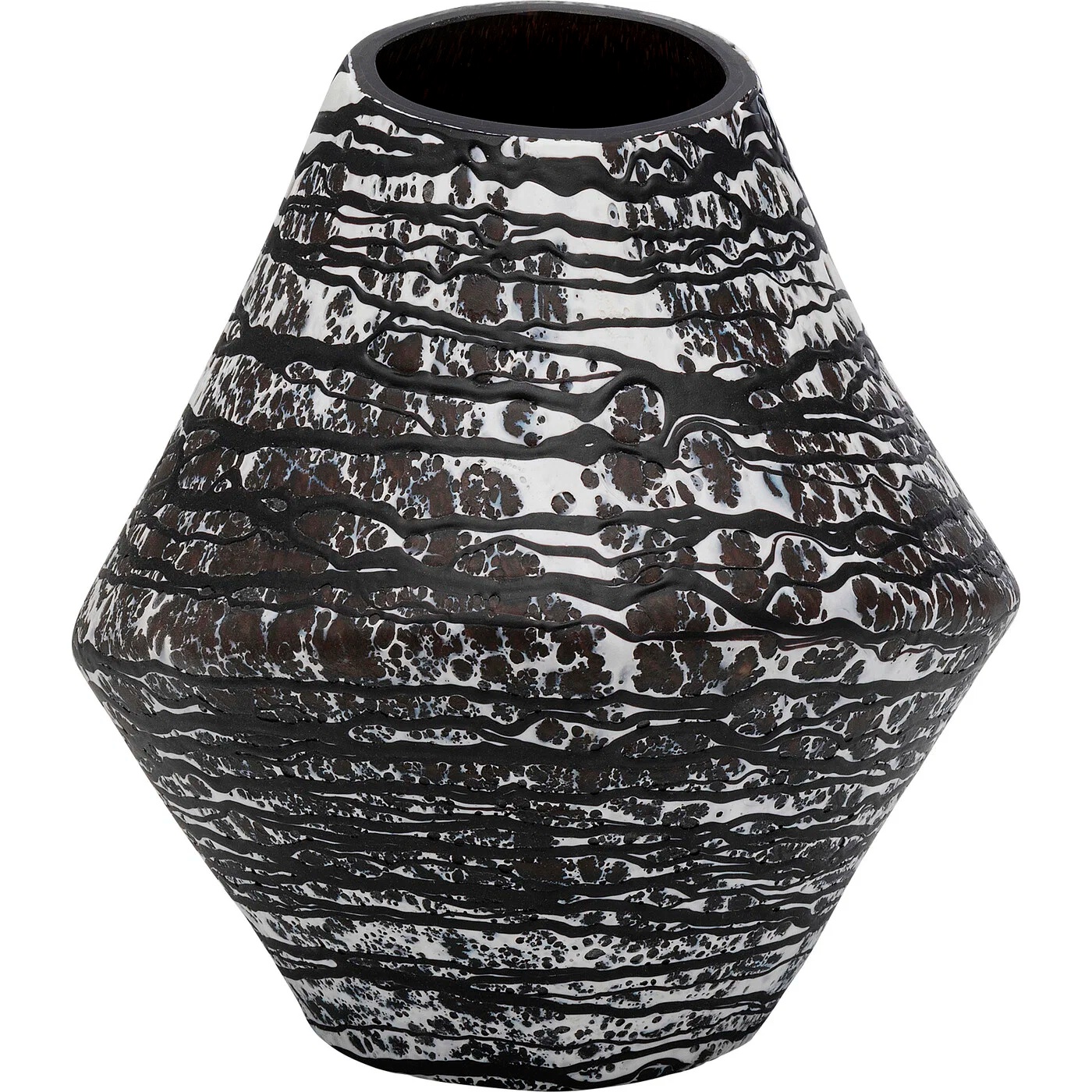 Vase Glasstreifen Schwarz 27 cm