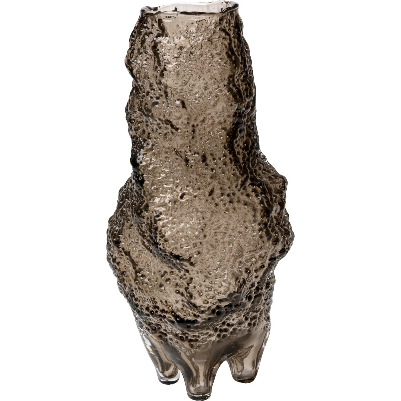 Vase Glaswelle Braun 41 cm