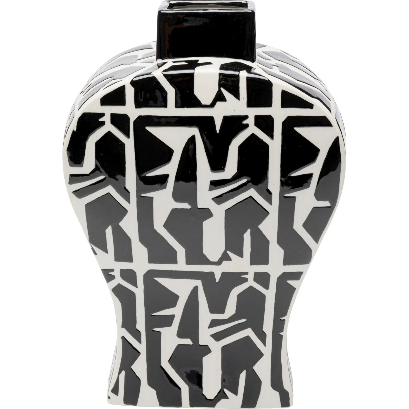 Vase Schwarzweiß-Mosaik 33 cm