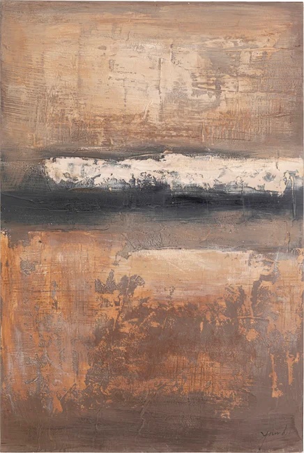 Wandbild Abstrakter Horizont in Braun 50 × 80 cm