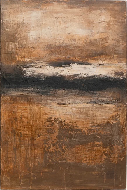 Wandbild Abstrakter Horizont in Braun 80 × 120 cm