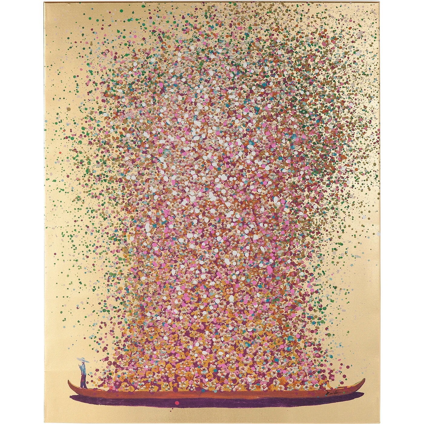 Wandbild Blumenboot 120 × 160 cm