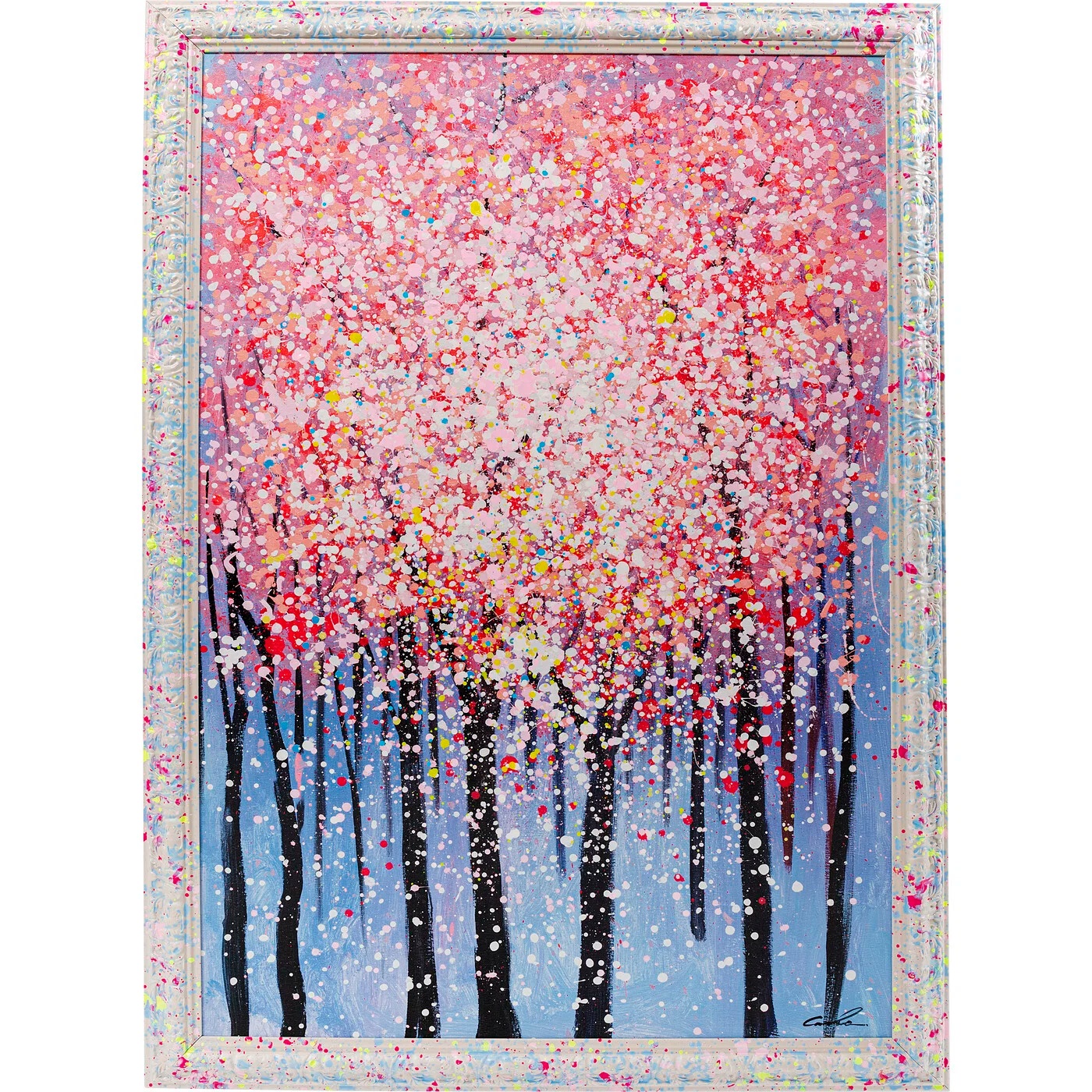 Wandbild Blütenwald in Rosa 100 × 150 cm