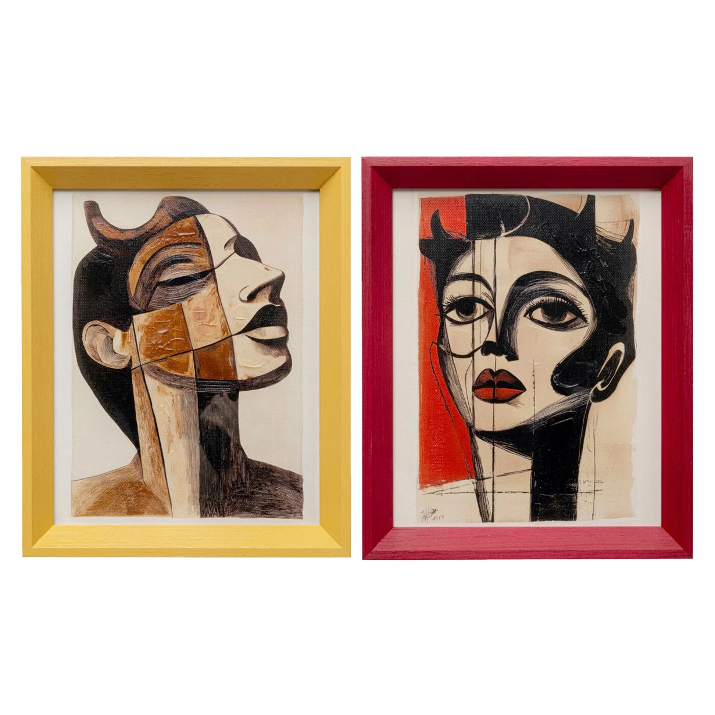 Wandbild Frauenporträts – zweiteilig 22 × 27 cm