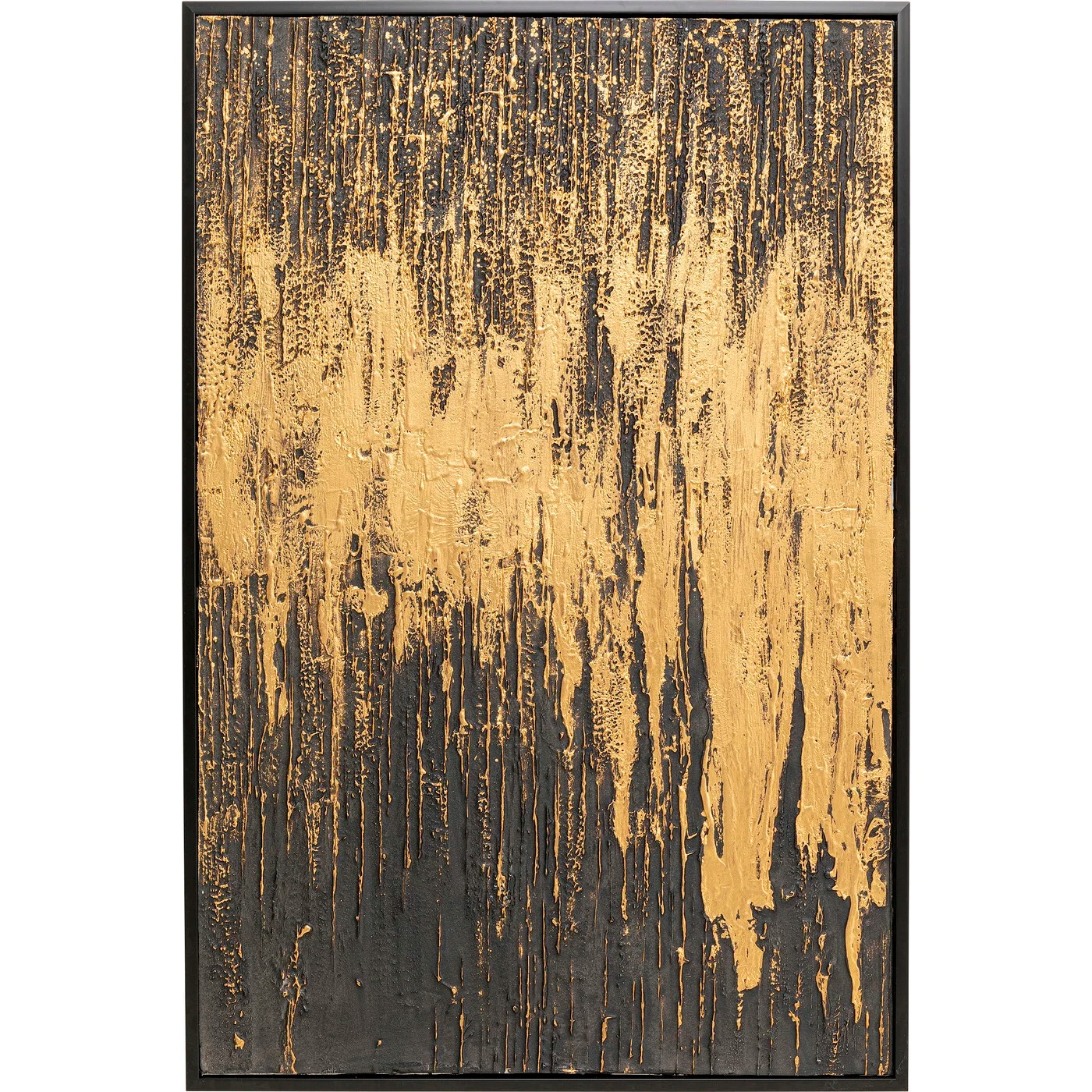 Wandbild Goldspuren Schwarz 80 × 120 cm