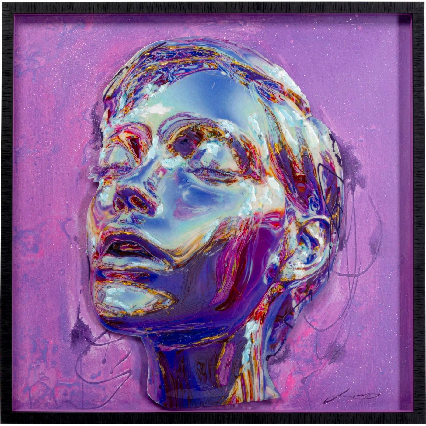 Wandbild Metallisches Porträt 90 × 90 cm