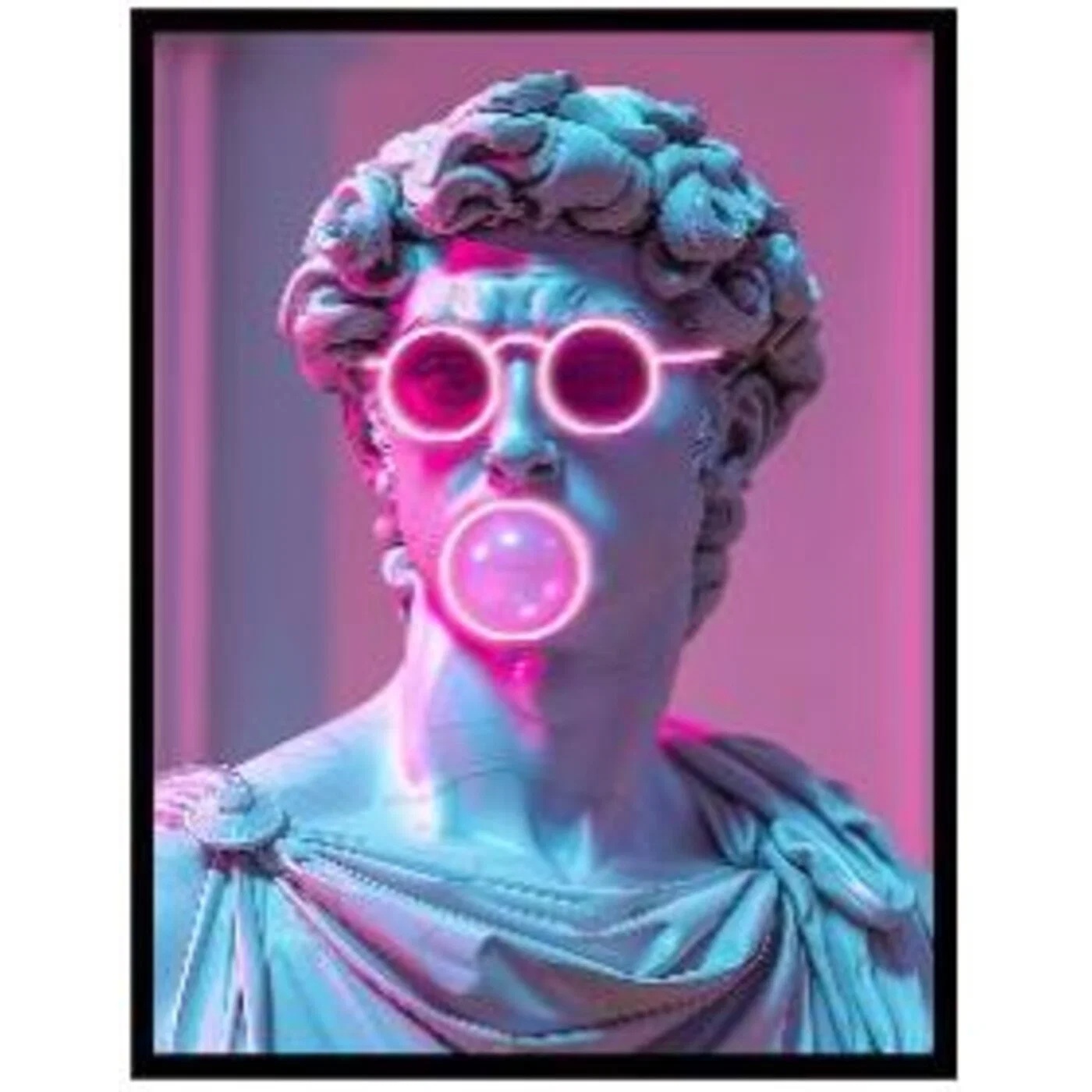 Wandbild Neonbüste 80 × 120 cm