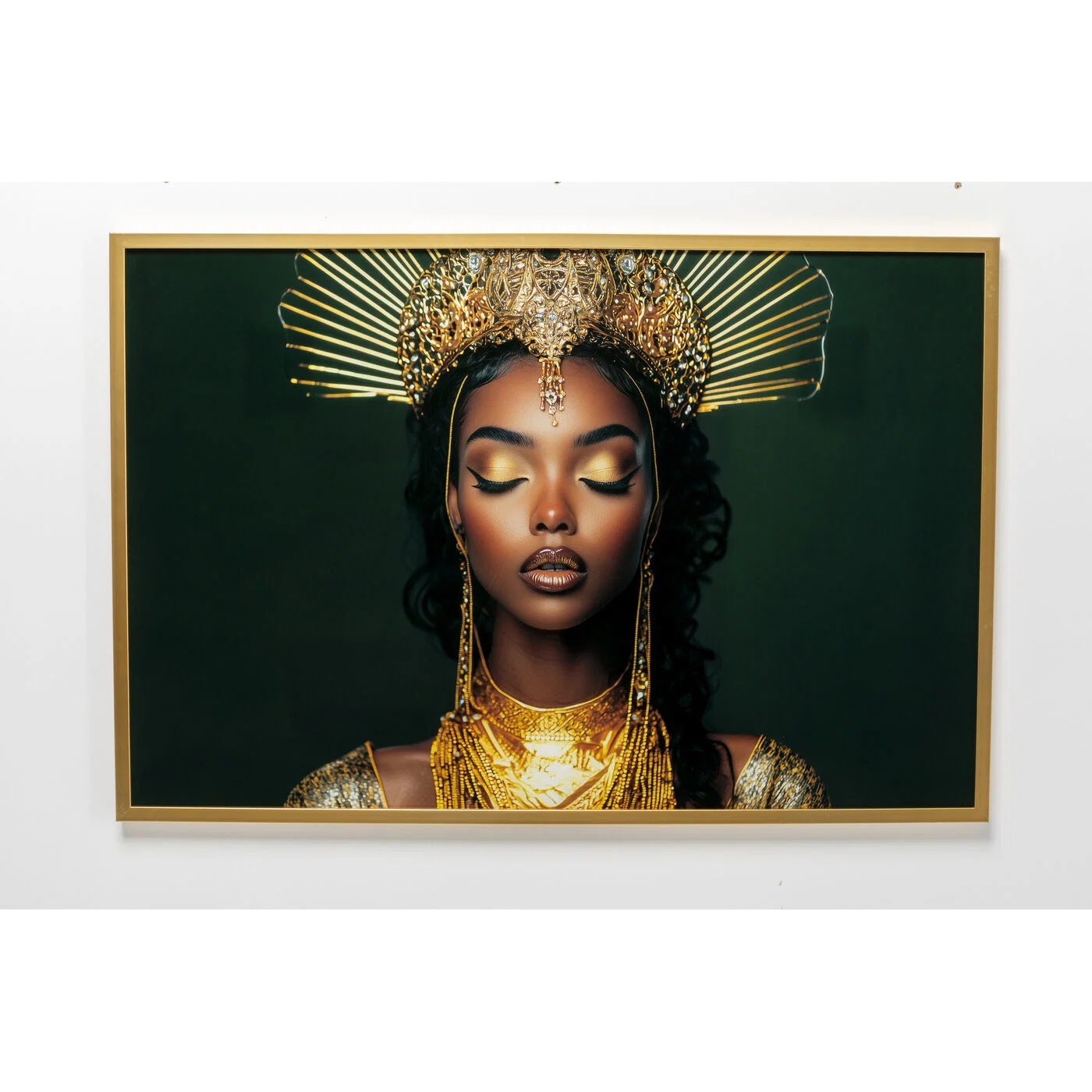 Wandbild Porträt Goldkrone 120 × 80 cm