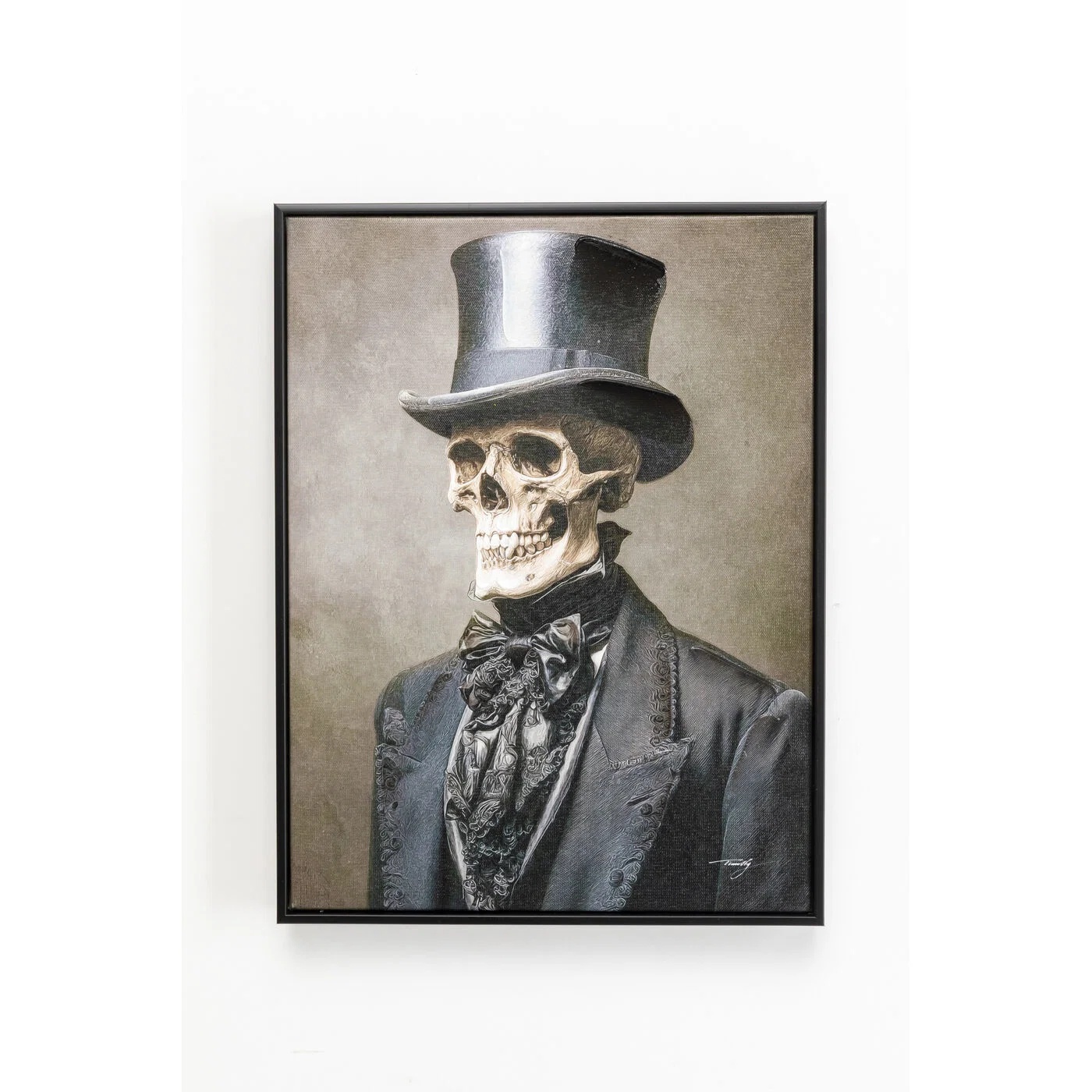 Wandbild Skelett mit Zylinder 30 × 40 cm