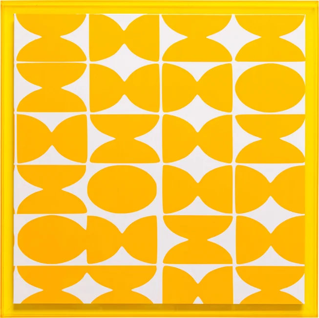 Wandbild Sonnenmuster Gelb 80 × 80 cm