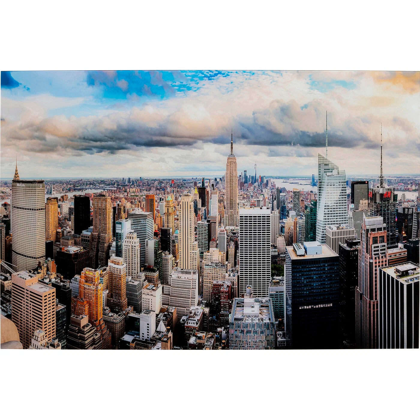 Wandbild Stadtsilhouette 150 × 100 cm