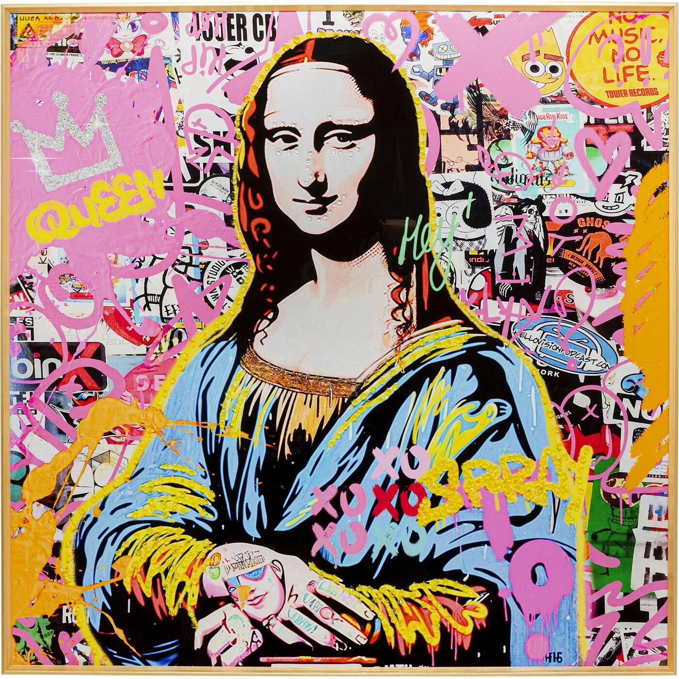 Wandbild Kunstfrau Collage 100 × 100 cm