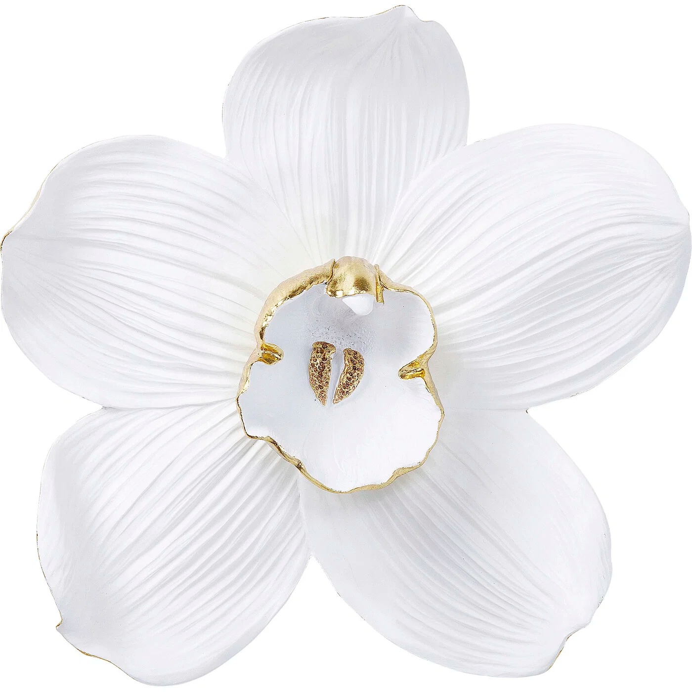 Wandobjekt Blüte Weiß-Gold 54 cm