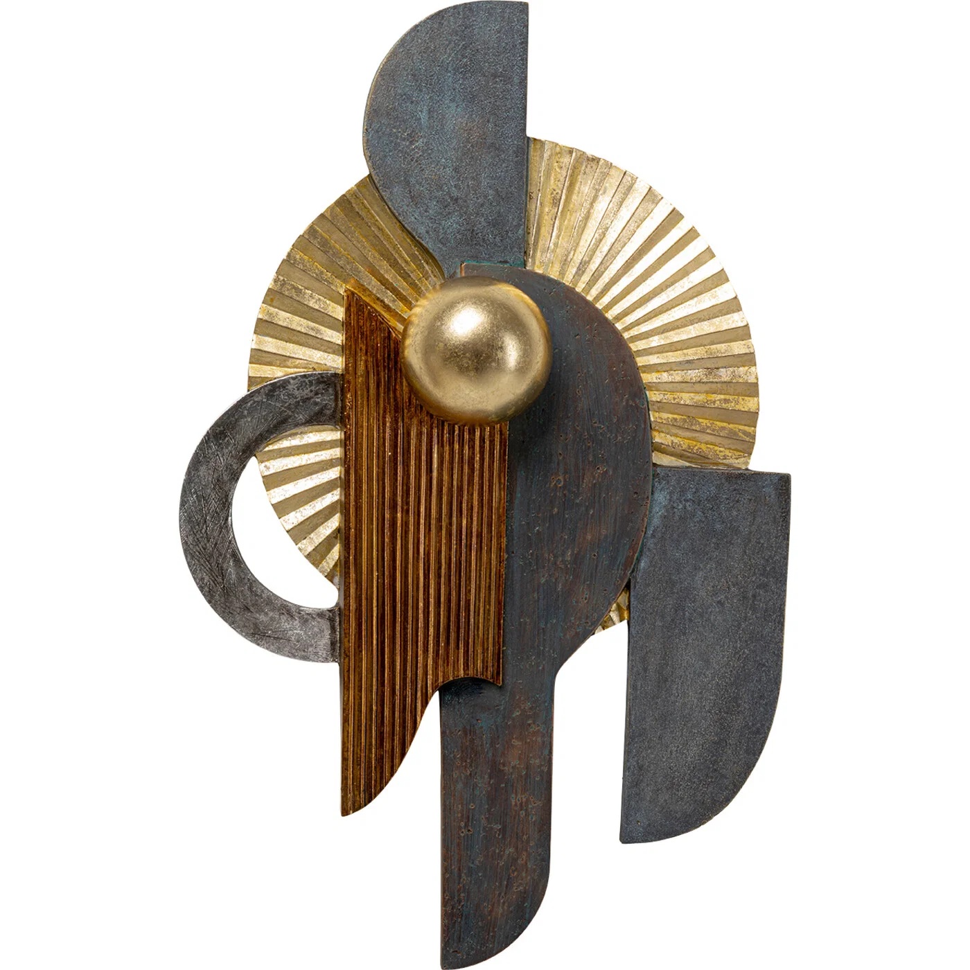 Wandobjekt Geometrie Gold-Grau 58 cm