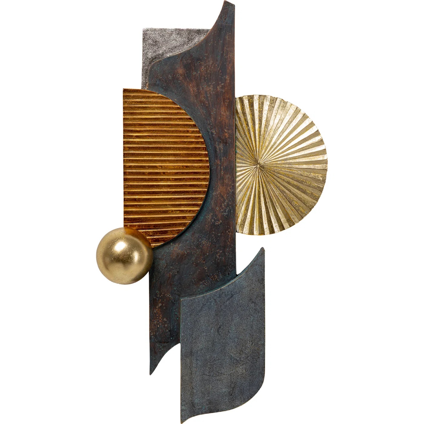 Wandobjekt Geometrie Gold-Grau 66 cm