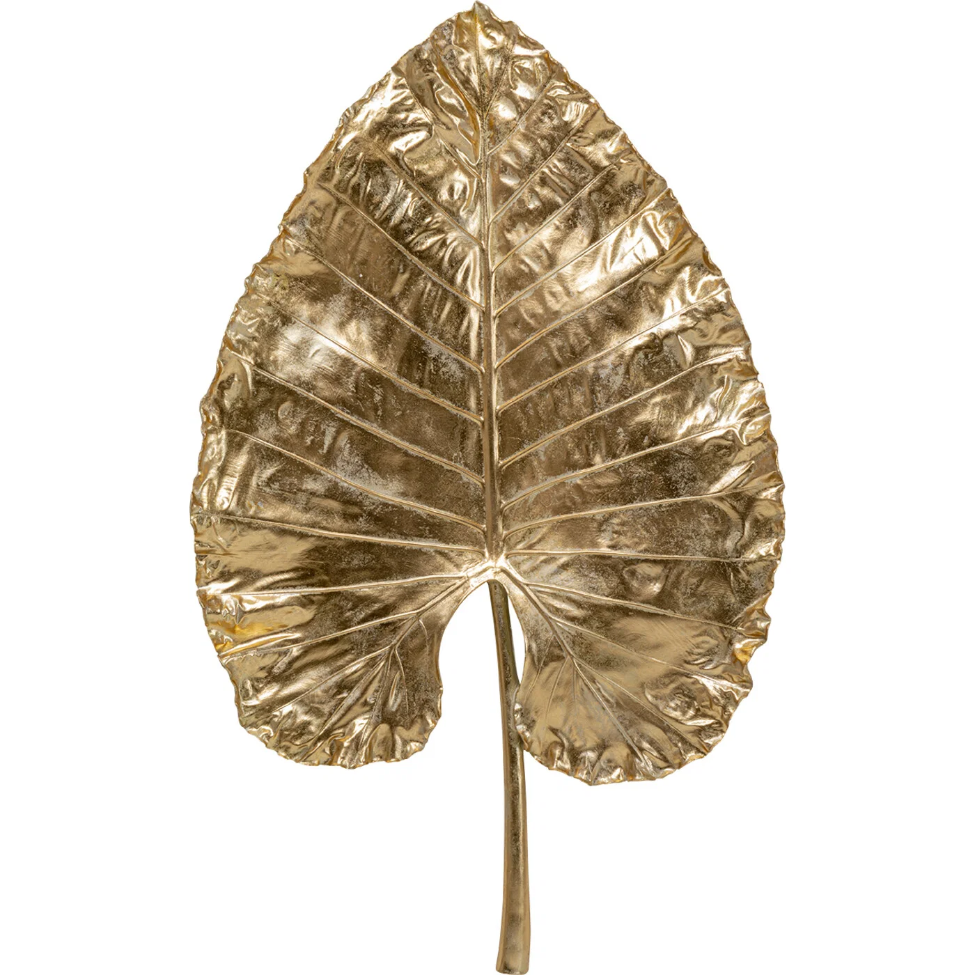Wandobjekt Großes Blatt in Gold 140 cm