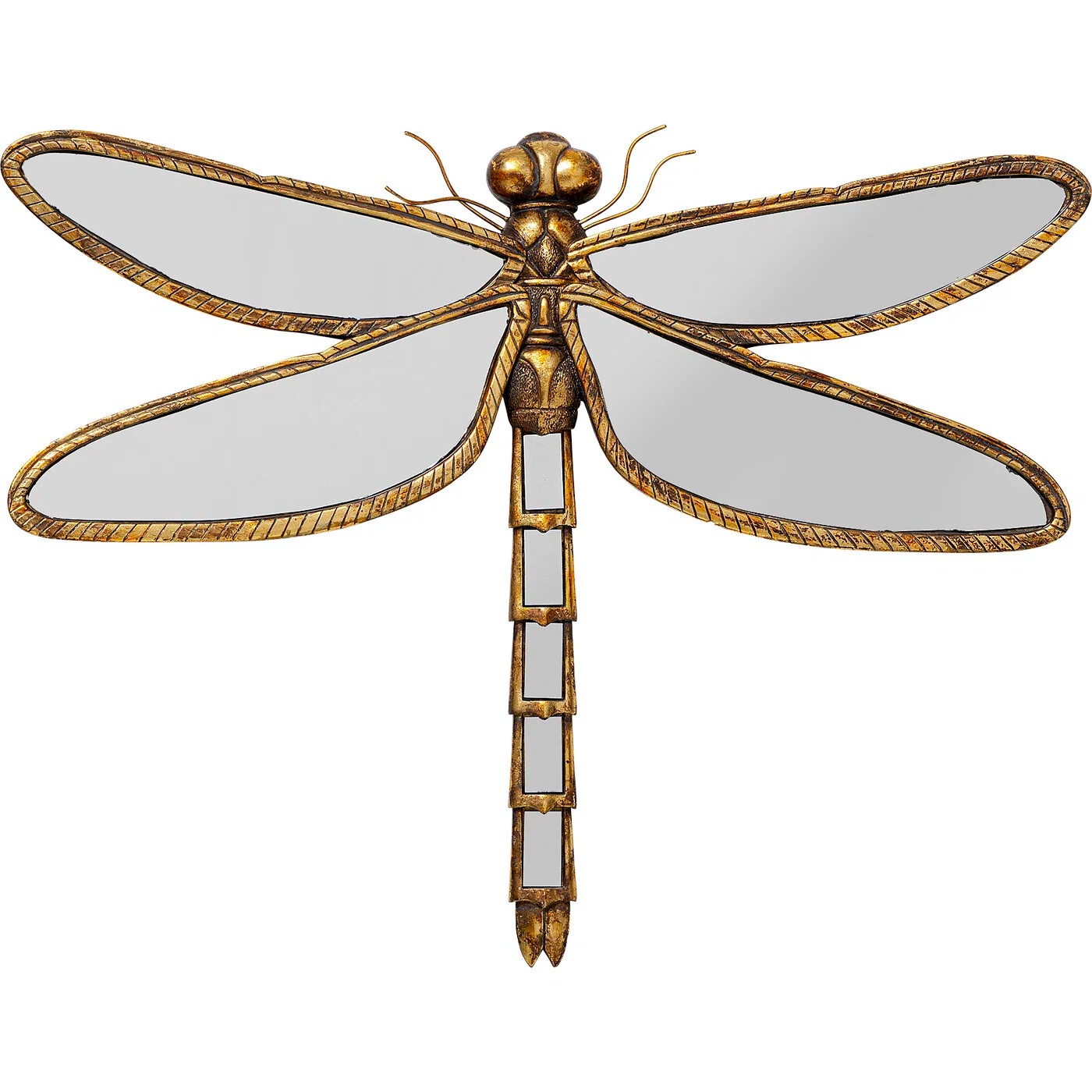 Wandobjekt Libelle in Gold 70 × 54 cm