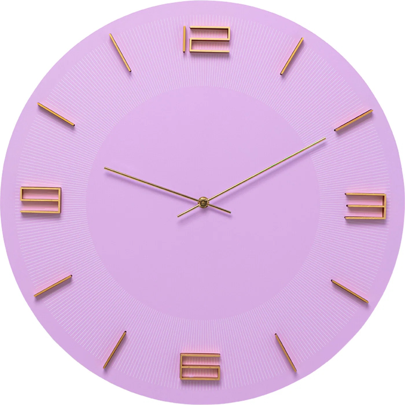 Wanduhr Lila-Gold Ø 49 cm