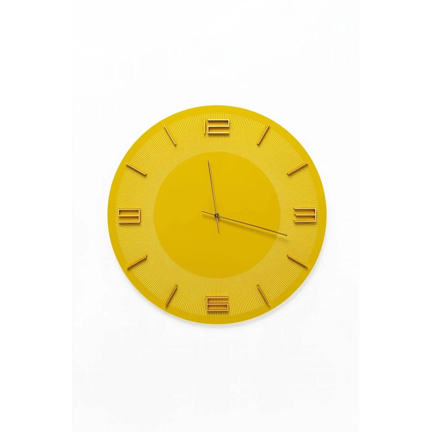 Wanduhr Rund in Gelb und Gold Ø 49 cm