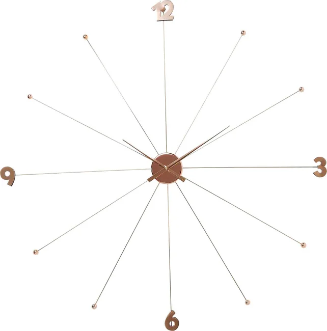 Wanduhr Strahlenkranz Roségold