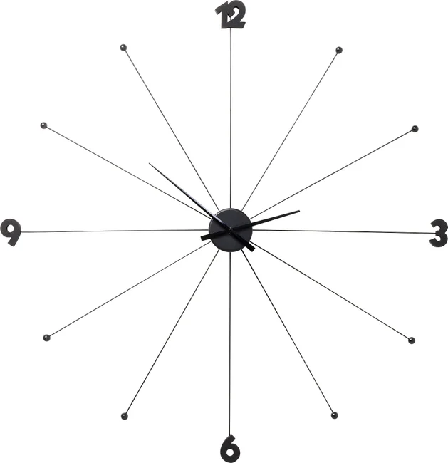 Wanduhr Strahlenkranz Schwarz